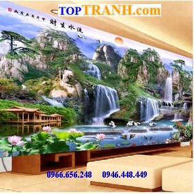 Tranh thêu kín non nước hữu tình